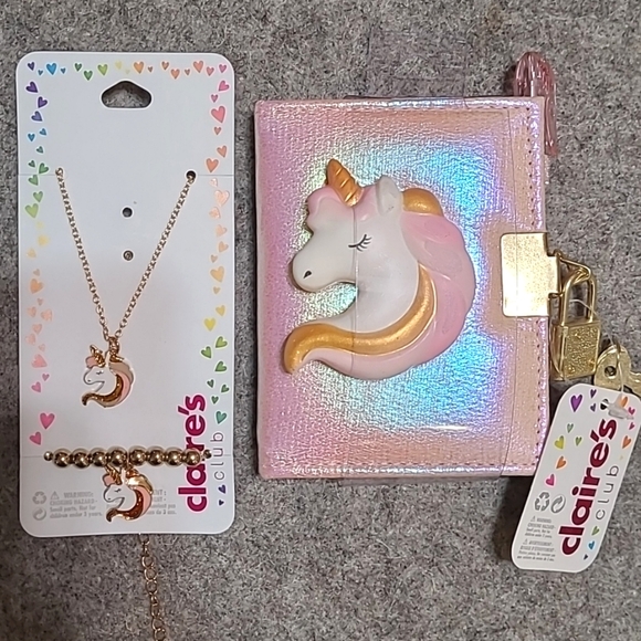Girl's Mini Unicorn Lockable Diary & Pen W/ Matching Jewelry Set! 🩷 - Picture 14 of 16